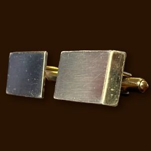 Dante Vintage Gold Tone Men’s Geometric Cufflinks with Brushed Finish